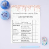 Eyelash Extension Liability Waiver Rose White Flyer (Einzeln)