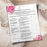 Eyelash Extension Liability Waiver Vintag Floral Flyer<br><div class="desc">Eyelash Extension Liability Waiver Modern White Marble Flyer.</div>