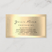 Eyelash Extension Makeup Artist Hair GoldConfetti Visitenkarte (Rückseite)