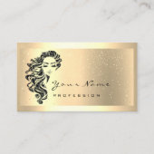 Eyelash Extension Makeup Artist Hair GoldConfetti Visitenkarte (Vorderseite)