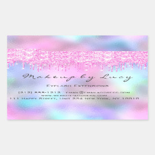 Eyelash Extension Makeup Artist Orchid Pink Tropfe Rechteckiger Aufkleber