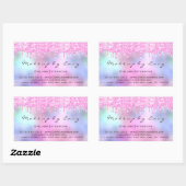 Eyelash Extension Makeup Artist Salon Pink Tropfen Rechteckiger Aufkleber (Blatt)