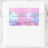 Eyelash Extension Makeup Artist Salon Pink Tropfen Rechteckiger Aufkleber (Tasche)