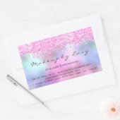 Eyelash Extension Makeup Artist Salon Pink Tropfen Rechteckiger Aufkleber (Umschlag)