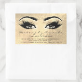 Eyelash Extension Makeup Beauty Browns Gold Glam Rechteckiger Aufkleber (Tasche)