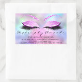 Eyelash Extension Makeup Beauty Salon Holograph Rechteckiger Aufkleber (Tasche)