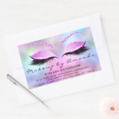 Eyelash Extension Makeup Beauty Salon Holograph Rechteckiger Aufkleber (Umschlag)