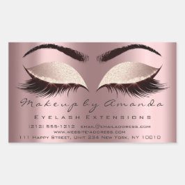 Eyelash Extension Makeup Beauty Salon Park Rose Rechteckiger Aufkleber