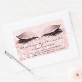 Eyelash Extension Makeup Schönheitssalon Pink Blus Rechteckiger Aufkleber (Umschlag)