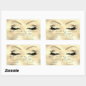 Eyelash Extension Makeuty Salon Adress Gold2 Rechteckiger Aufkleber (Blatt)