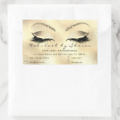 Eyelash Extension Makeuty Salon Adress Label Rechteckiger Aufkleber (Tasche)