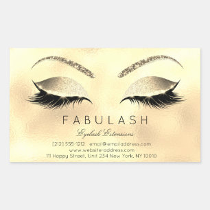 Eyelash Extension Makeuty Salon Glam Glitzer Rechteckiger Aufkleber