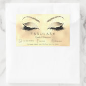 Eyelash Extension Makeuty Salon Lux Gold VIP Rechteckiger Aufkleber (Tasche)