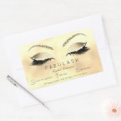 Eyelash Extension Makeuty Salon Lux Gold VIP Rechteckiger Aufkleber (Umschlag)