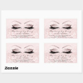 Eyelash Extension Makeuty Salon Pink Glitzer Rechteckiger Aufkleber (Blatt)