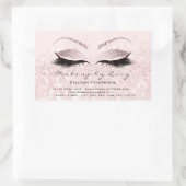 Eyelash Extension Makeuty Salon Pink Glitzer Rechteckiger Aufkleber (Tasche)