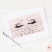 Eyelash Extension Makeuty Salon Pink Glitzer Rechteckiger Aufkleber (Umschlag)