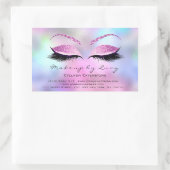 Eyelash Extension Makeuty Salon Pink Ombre Rechteckiger Aufkleber (Tasche)