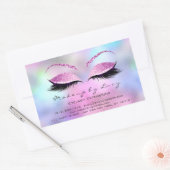 Eyelash Extension Makeuty Salon Pink Ombre Rechteckiger Aufkleber (Umschlag)
