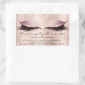 Eyelash Extension Pink Makeup Artist Beauty Damask Rechteckiger Aufkleber (Tasche)