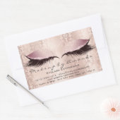 Eyelash Extension Pink Makeup Artist Beauty Damask Rechteckiger Aufkleber (Umschlag)