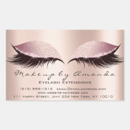 Eyelash Extension Pink Makeup Artist Beauty Salon Rechteckiger Aufkleber