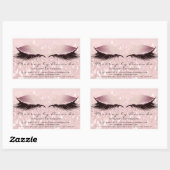 Eyelash Extension Pink Makeup Artist Beauty Studio Rechteckiger Aufkleber (Blatt)