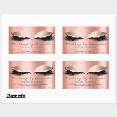 Eyelash Extension Pink Makeup Coral Beauty Salon Rechteckiger Aufkleber (Blatt)