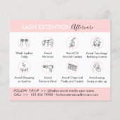 Eyelash Extension Products Aftercare Budget Flyer (Hinten)