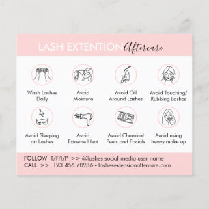 Eyelash Extension Products Aftercare Budget Flyer