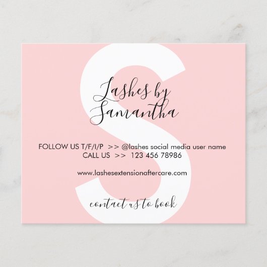 Eyelash Extension Products Aftercare Budget Flyer (Vorne)