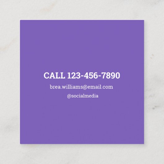 Eyelash Extension QR Code Business Card Quadratische Visitenkarte (Rückseite)