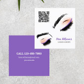 Eyelash Extension QR Code Business Card Quadratische Visitenkarte