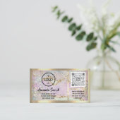 Eyelash Extension QRCode Logo Holograph Gliitter Visitenkarte (Stehend Vorderseite)