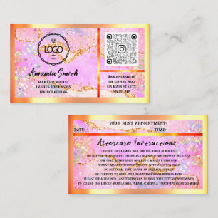 Eyelash Extension QRCode Logo Holograph Glitzer Visitenkarte