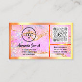 Eyelash Extension QRCode Logo Holograph Glitzer Visitenkarte (Vorderseite)
