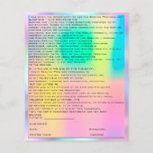 EYELASH EXTENSION RELEASE WAIVER Holograph Flyer (Hinten)