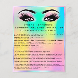 EYELASH EXTENSION RELEASE WAIVER Holograph Flyer
