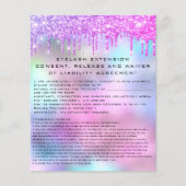 EYELASH EXTENSION RELEASE WAIVER Holograph Tropfen Flyer (Vorne)
