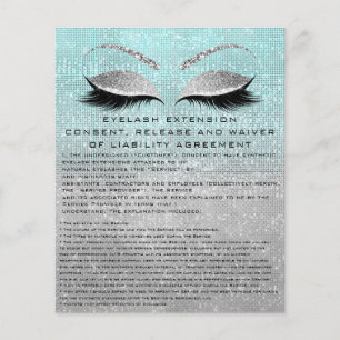 EYELASH EXTENSION RELEASE WAIVING Blue Silver Flyer