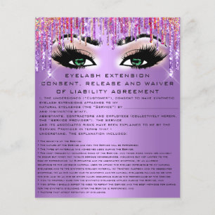 EYELASH EXTENSION RELEASE WAIVING Green Eyes Lila Flyer