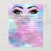 EYELASH EXTENSION RELEASE WARNUNG Holograph Pink Flyer (Vorne)