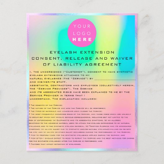 EYELASH EXTENSION-RELEASE WEGE Holograph-Logo Flyer (Vorne)
