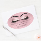 Eyelash Extension Round Makeup Artist Beauty Rose Ovaler Aufkleber (Umschlag)