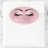 Eyelash Extension Round Makeup Artist Beauty Rose Ovaler Aufkleber (Tasche)