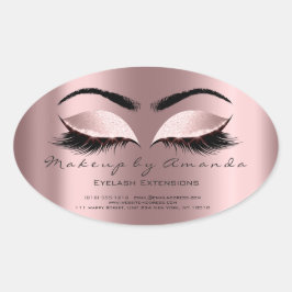 Eyelash Extension Round Makeup Artist Beauty Rose Ovaler Aufkleber