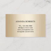 Eyelash Extension Salon Modern Black Gold Visitenkarte (Rückseite)