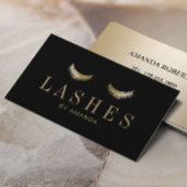 Eyelash Extension Salon Modern Black Gold Visitenkarte