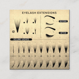 Eyelash Extension Studio Shop Gold Black Modern Quadratische Visitenkarte