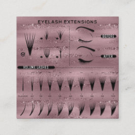 Eyelash Extension Studio Shop Pink Katalog Quadratische Visitenkarte